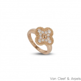 Van Cleef & Arpels Rose Gold Vintage Alhambra Diamond Ring VCARP2R400 Van Cleef & Arpels Rose Gold Vintage Alhambra Diamond Ring VCARP2R400